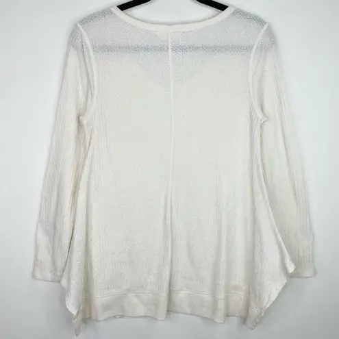 No Comment Waffle Knit White Oversized Top Shirt Size Medium M Womens
