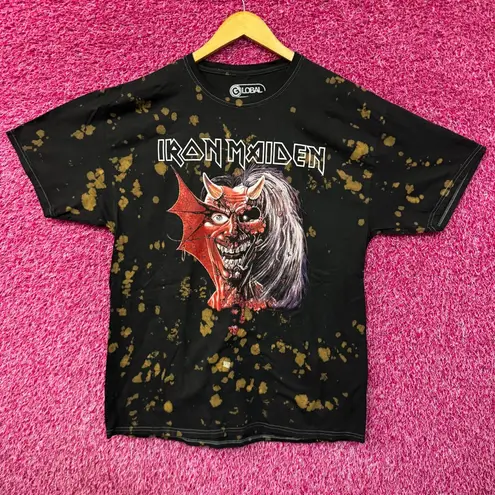 Iron Maiden Purgatory Heavy Metal Band Oversize Bleach Dye M