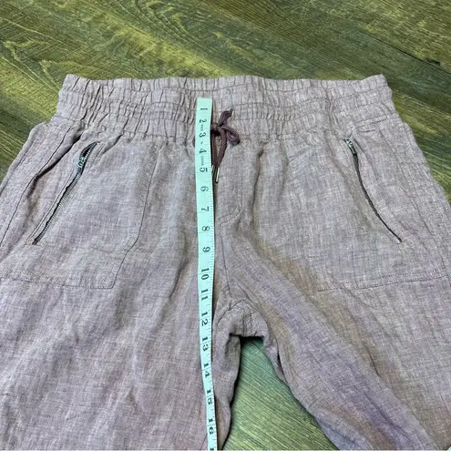 Athleta  Cabo Linen Wide-Leg Pants Size 14 Tawny Rose Drawstring Pockets Pull On thumbnail 5