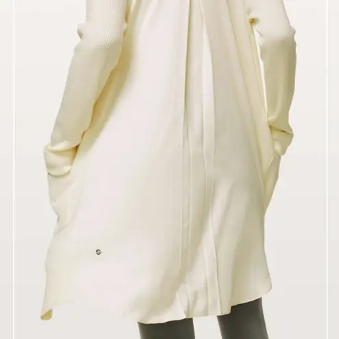 Lululemon  Still At Ease Wrap Long Open Cardigan Sweater Angel Wing Ivory Size M - Image 3