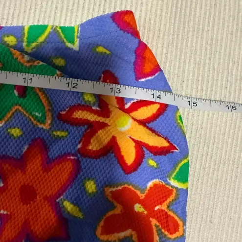 Red and Purple One Piece Swimsuit with Cover up Skirt Size M