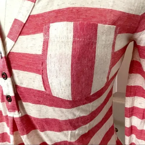 Lucky Brand  red and white striped long sleeved top