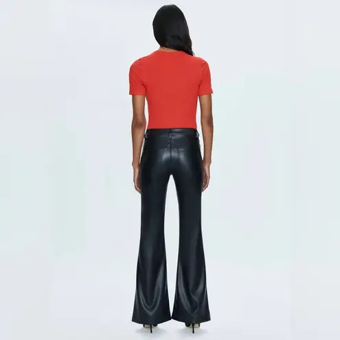 Pistola NWT Kinsley Mid-Rise Flare Leather Pants in Slate Black 28