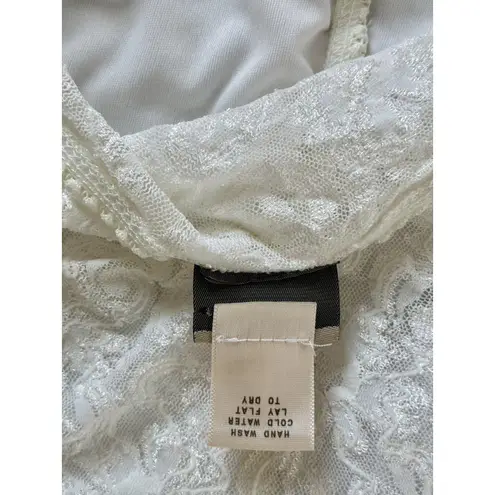 Y2K DE.CØDED White Lace Button Front Tank Top Small Made in USA Fairycore