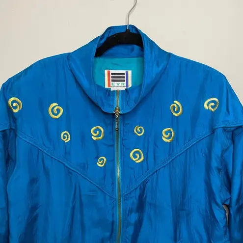 EVR Blue Silk Vintage Tracksuit Set Size XL 80s