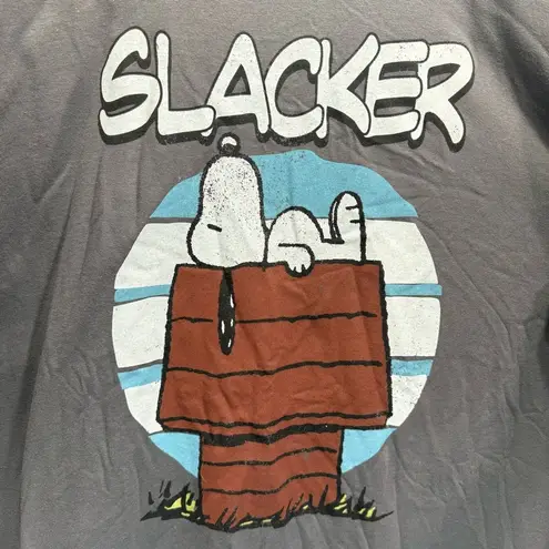 Peanuts Snoopy “Slacker” Gray 100% Cotton Crewneck T