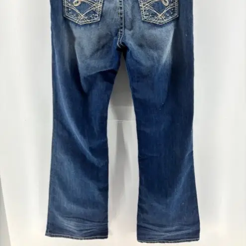 BKE Buckle Denim Jeans Kate Stretch Bootcut Whiskers 32x35.5 Medium Dark Wash