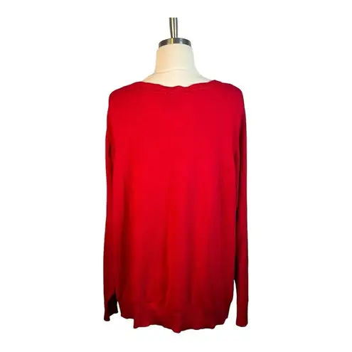 Lane Bryant  BRIGHT RED V-NECK SWEATER SOFT COZY WOMEN PLUS SIZE 22/24