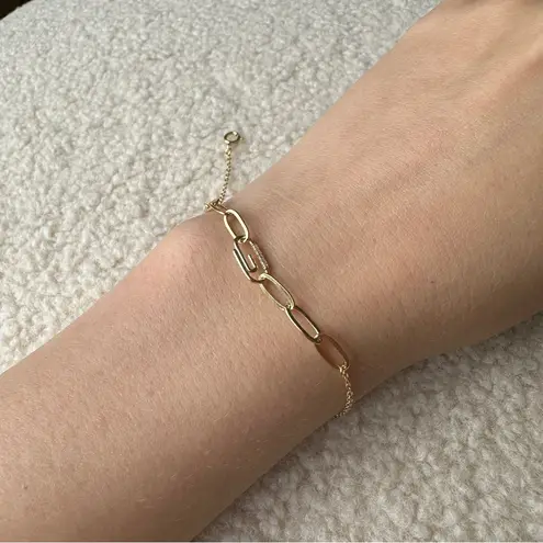 Adina Eden Pave Safety Pin Paperclip Bracelet, Women’s Dainty Charm Jewelry Gold