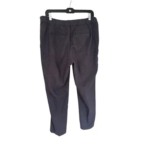 J Jill Blue Brown Plaid Straight Leg Dress Pants Size 12 Stretch Career Academia