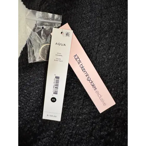 AQUA Tweed Jacket Black Career Button Front Blazer Cropped XS