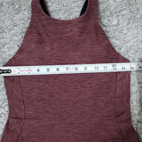 prAna Kimble Dress Flannel Heather Red Pink Athletic Stretch Size XS Pockets