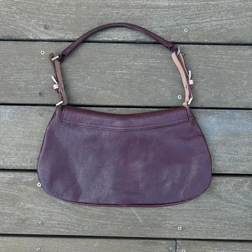 Y2K Burgundy Maroon Leather Claudia Firenze Shoulder Bag Purse Made in Italy Red