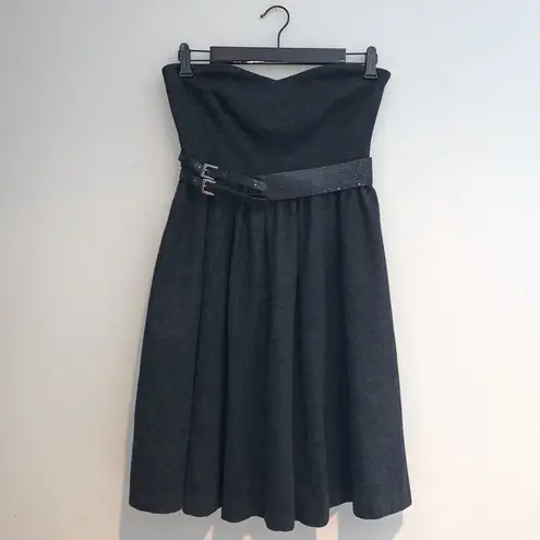 Susana Monaco Strapless Wool Dress with Glittery Belt