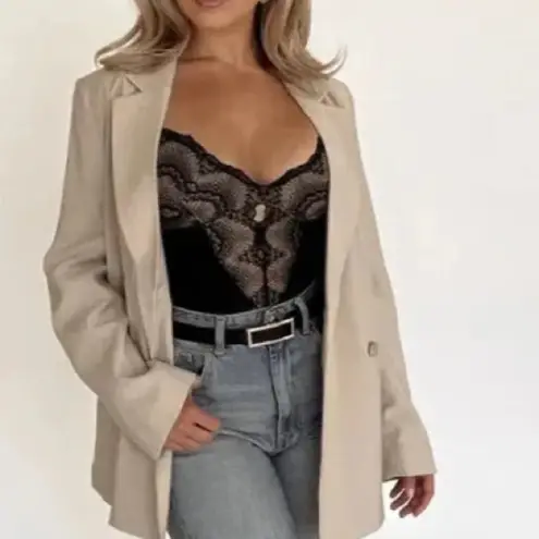 Pinsy Sculpting Lace Shapewear Bodysuit Black Size Large EUC