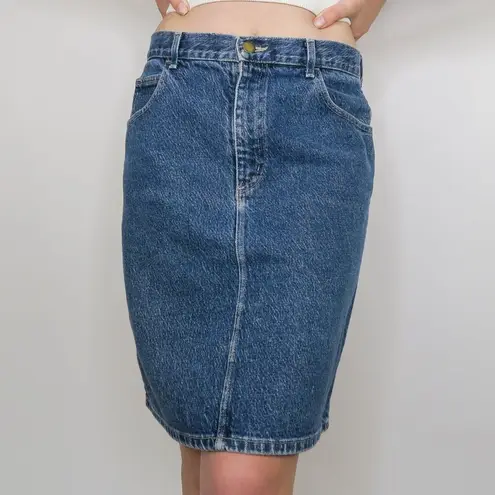 Bonjour Vintage 90s Dark Wash Denim Pencil Skirt