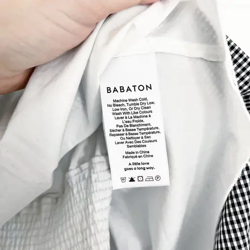 Babaton  Artizia Eckered Poplin Gingham Plaid Tube Top Blouse