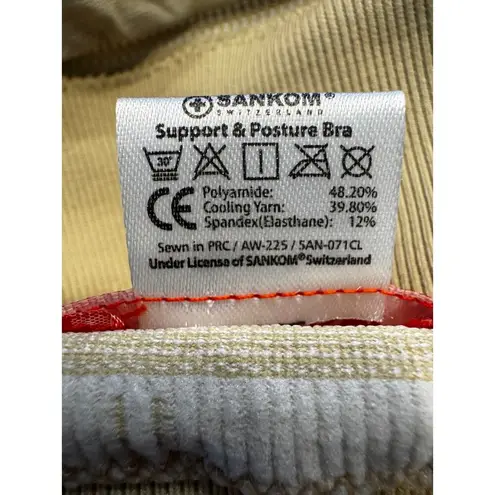 New With Tags SANKOM Patent Support & Posture & Cooling Bra Cream Sz S/M