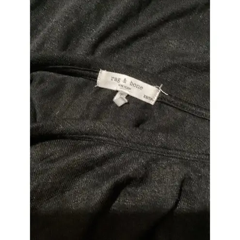 Rag and Bone  Black Long Sleeve Pullover Scoop Neck Blouse Rayon XS