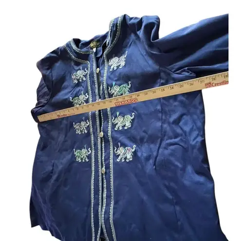 Bob Mackie 3XL FLAW Wearable Art Embroidered Purple Elephant Oriental Jacket