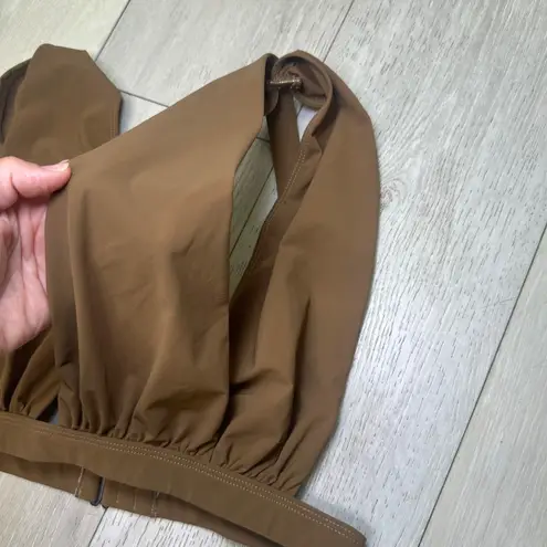 Bumpsuit The Eddie swim top chestnut maternity swim top bathing suit XL brown