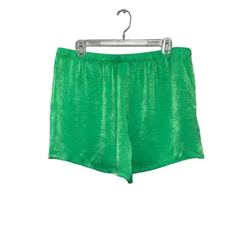 Abound  Shorts Women's L Green Elastic Waist High Rise Pull On Polyester New