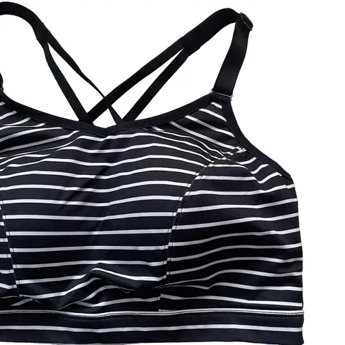 Lane Bryant Livi Active Women’s Sports Bra Striped Plus Size 38DDD Strappy Yoga