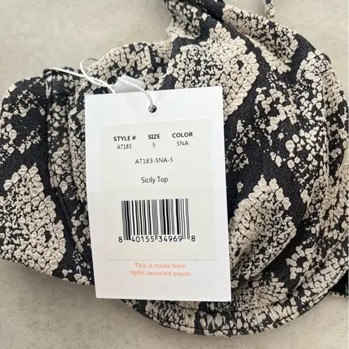 ANDIE NWT Swim Sicily Top Snakeskin Textured Small Underwire Cups Bikini Bra