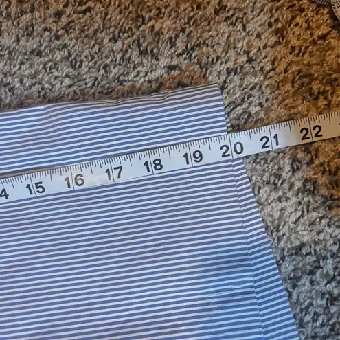 EP Pro Golf Shorts Striped Blue White Button Accent Size 10