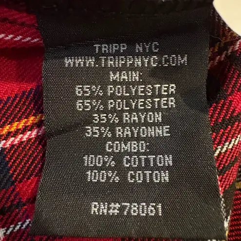 Tripp NYC Sz S Red Plaid Pleated Mini Skirt Y2K Punk Grunge Tartan Schoolgirl