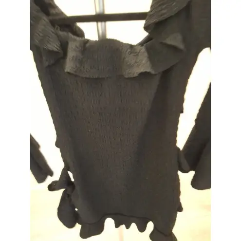 Arden B. Size M Black 3/4 Sleeve Womens Ruffled Blouse NEW Size M