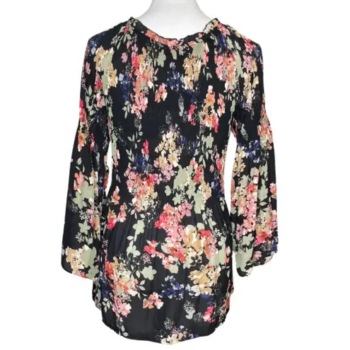 SPENSE Women's Y2K Fairy Flared Sleeve Babydoll Top Size S Black Floral S Size L