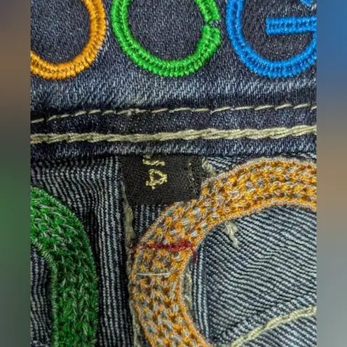 COOGI Rare Vintage Embroidered Rainbow Jeans Low Rise Skinny Leg 3/4 in EUC