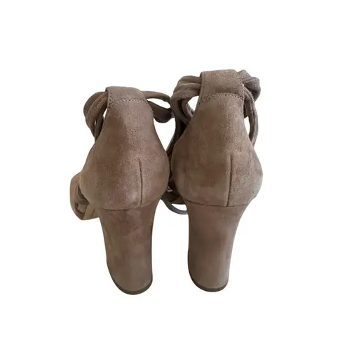 Karl Lagerfeld Beige Suede Lace Up Heels Size 8