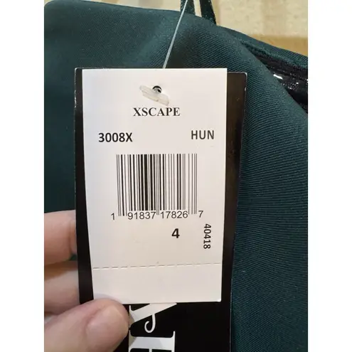 XScape Women's Long Scuba Crepe Off-The-Shoulder Dress 3008X Size 4 Ruffle