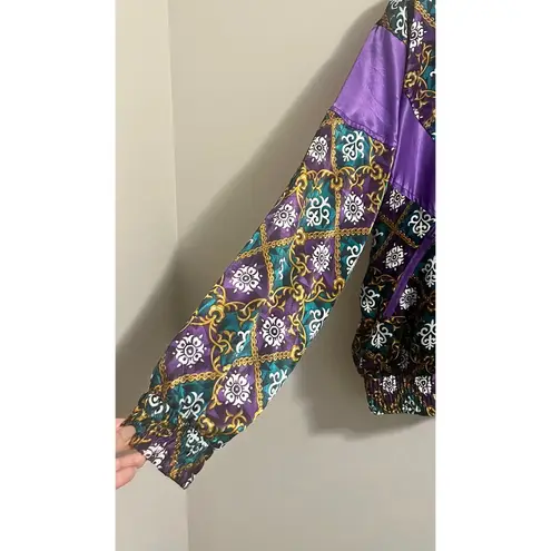 Vintage 80s Ellesse Tracksuit Jacket sz UK 10, US M Purple and Green Colorful Size M