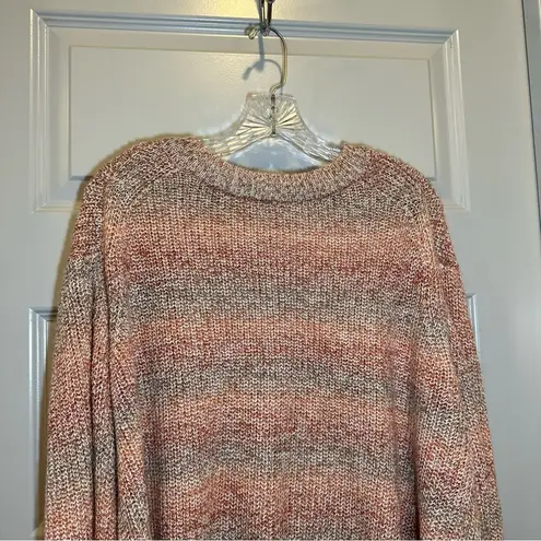 a.n.a  Orange/Tan Knit Striped Pullover Sweater size 0X