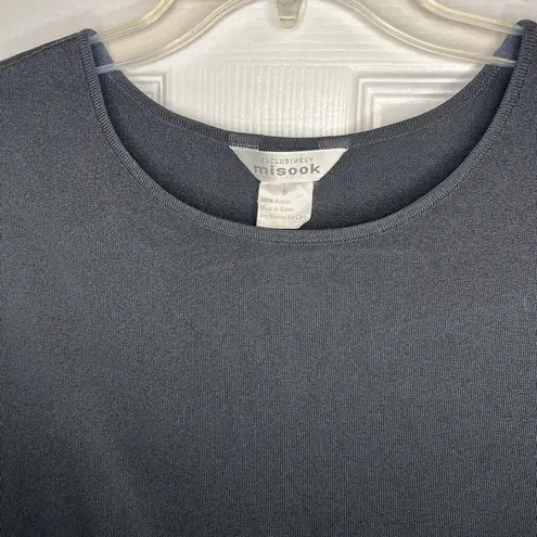 Misook Exclusively Split Hem Solid Black Tank Top