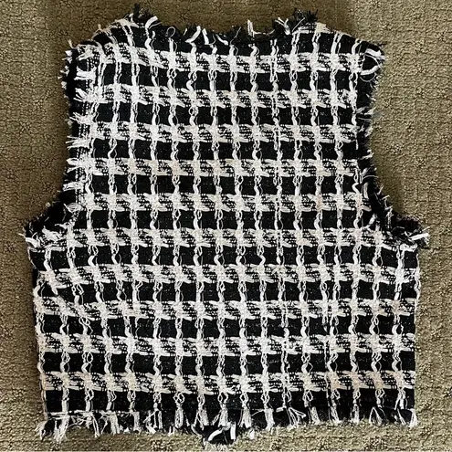 Endless Rose NWT Black and White Tweed Quiet Luxury Vest