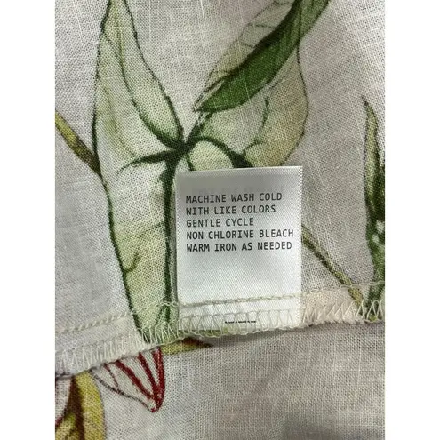 Christian Siriano Top Womens Large Floral Linen Blend Peasant Boho Festival