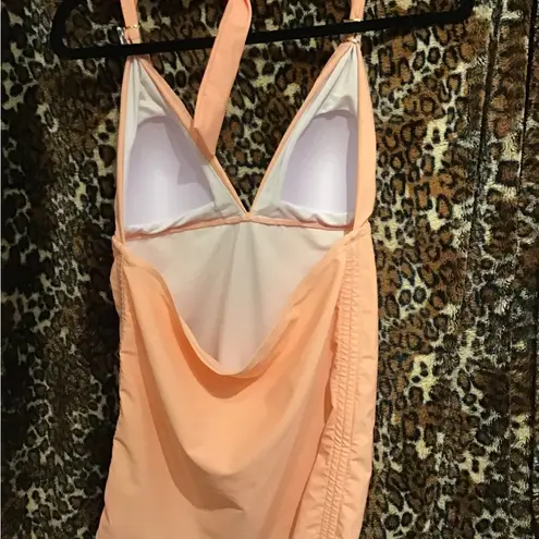 WOMAN HALTER TANKIN BATHING SUIT SEXY SLIMMING TUMMY CONTROL SWIMSUIT (L) Orange Size L