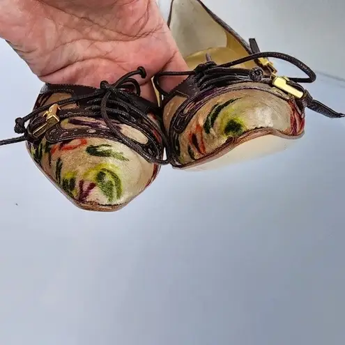 Etro Floral Velvet Pumps High Heels Shoes Buckles Lace