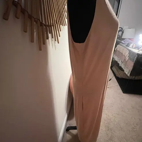 Kittenish Linen Look Wide Leg Jumpsuit w/ V-neck Sleeveless Design Flowy Sz M