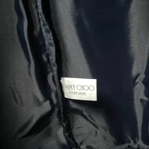 Jimmy Choo Navy Blue Canvas and Leather Trim Weekend Travel Bag