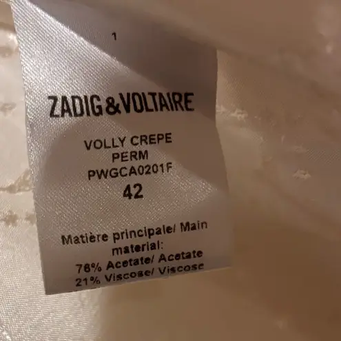 Zadig & Voltaire VOLLY Crepe White Blazer Wings Lined FR 42 / US L