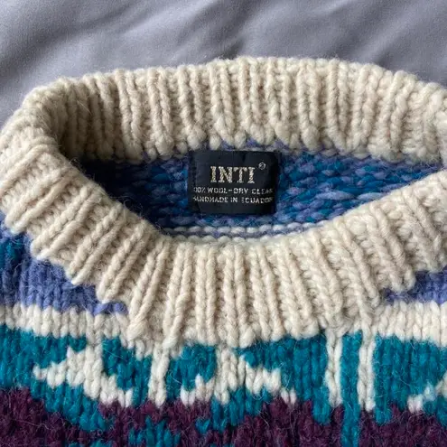 Vintage 90s Distressed Chunky Knit Sweater š„ Blue