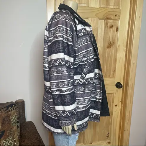 Aztec Jacket Coat Reversible Waterproof Oversized Adult Sz Medium Fleece/Nylon