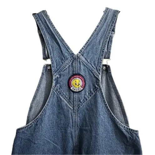Looney Tunes Denim Cropped Overalls Tweety Sz Medium