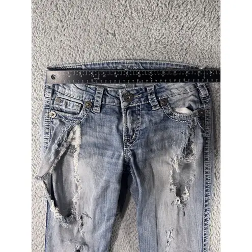Silver Jeans Silver Twisted Jeans Women 27x29 Low Rise Distressed Destroyed Bootcut