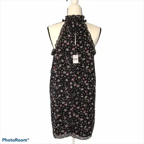 BCBGeneration  A-Line Halter Mini Dress NWT Size Small Floral Ruffle Cocktail